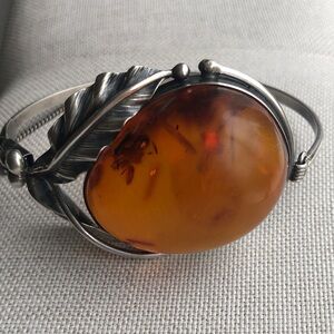 Amber and Silver Women's Bracelet
